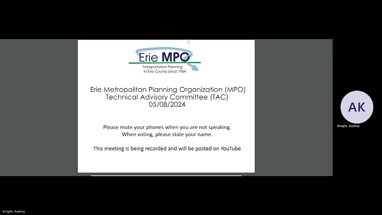 Thumbnail image for Erie County MPO TAC Meeting - May 8, 2024